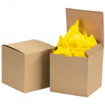 Chipboard Boxes, Gift, Kraft, 6 x 6 x 6