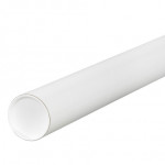 Mailing Tubes with Caps, Round, White, 2 1/2 x 36