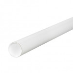 Mailing Tubes with Caps, Round, White, 1 1/2 x 15