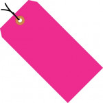 Fluorescent Pink Pre-strung Shipping Tags #6 - 5 1/4 x 2 5/8
