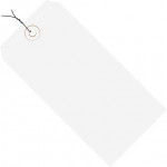 White Pre-wired Shipping Tags #3 - 3 3/4 x 1 7/8