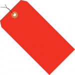 Fluorescent Red Pre-wired Shipping Tags #6 - 5 1/4 x 2 5/8