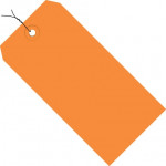Orange Pre-wired Shipping Tags #5 - 4 3/4 x 2 3/8