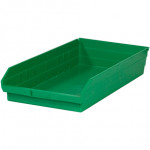 Plastic Shelf Bins, Green, 23 5/8 x 11 1/8 x 4