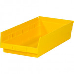 Plastic Shelf Bins, Yellow, 17 7/8 x 8 3/8 x 4
