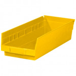 Plastic Shelf Bins, Yellow, 17 7/8 x 6 5/8 x 4