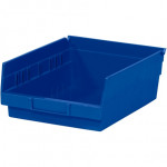 Plastic Shelf Bins, Blue, 11 5/8 x 11 1/8 x 4