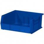 Stackable Plastic Bins, Blue, 10 7/8 x 11 x 5