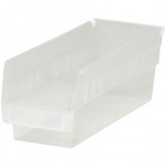 Plastic Shelf Bins, Clear, 11 5/8 x 4 1/8 x 4