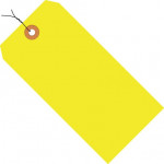 Fluorescent Yellow Pre-wired Shipping Tags #1 - 2 3/4 x 1 3/8