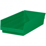 Plastic Shelf Bins, Green, 17 7/8 x 8 3/8 x 4