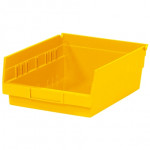 Plastic Shelf Bins, Yellow, 11 5/8 x 8 3/8 x 4