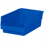 Plastic Shelf Bins, Blue, 11 5/8 x 6 5/8 x 4