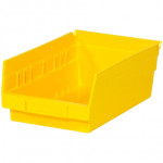 Plastic Shelf Bins, Yellow, 11 5/8 x 6 5/8 x 4