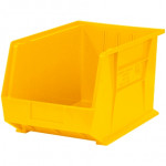 Stackable Plastic Bins, Yellow, 18 x 11 x 10