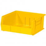 Stackable Plastic Bins, Yellow, 10 7/8 x 11 x 5