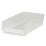 Plastic Shelf Bins, Clear, 13 7/8 x 8 3/8 x 4