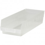 Plastic Shelf Bins, Clear, 17 7/8 x 6 5/8 x 4