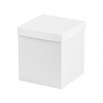 Chipboard Gift Boxes, Bottom, Deluxe, White, 8 x 8 x 9