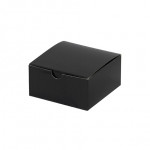 Chipboard Boxes, Gift, Gloss Black, 4 x 4 x 2