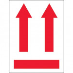 International Safe Handling Labels - Red Up Arrows, 3 x 4