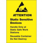 Yellow Static Warning Labels -
