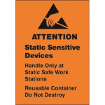 Orange Static Warning Labels -