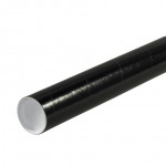 Mailing Tubes with Caps, Round, Black, 2 x 6