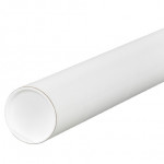 Mailing Tubes with Caps, Round, White, 3 x 36