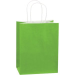 Citrus Green Tinted Paper Shopping Bags, 8 x 4 1/2 x 10 1/4