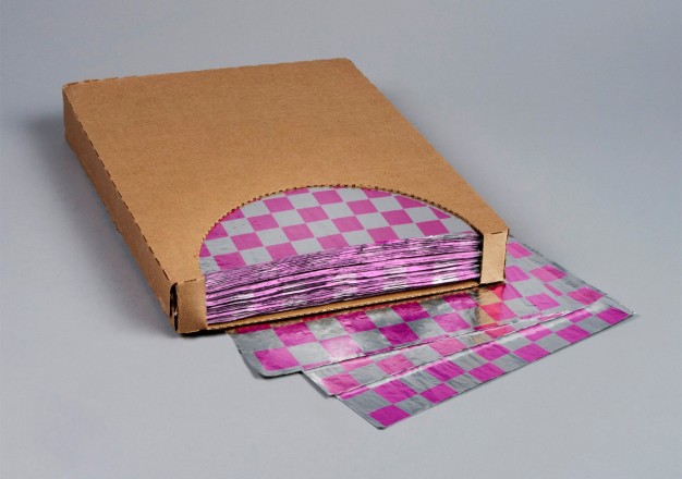 Foil Sheets, 10 1/2 x 13, Printed - Magenta Checkered