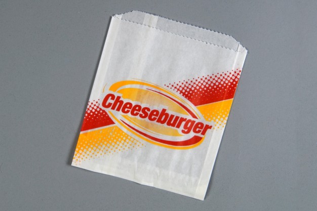 Printed Grease Proof Cheeseburger Bags, 6 x 3/4 x 6 1/2" - 6 PK