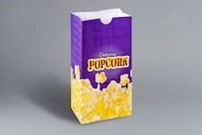 Yellow Printed Popcorn Bags, 4 1/4 x 2 1/2 x 8 1/4"