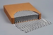 Grease Resistant Paper Sheets, Black Checkered, 12 x 12"