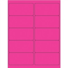 Fluorescent Pink Removable Laser Labels, 4 x 2"