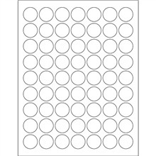 White Removable Circle Laser Labels, 1"