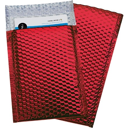 Glamour Bubble Mailers, Red, 7 1/2 x 11"