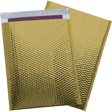 Glamour Bubble Mailers, Gold, 13 x 17 1/2"