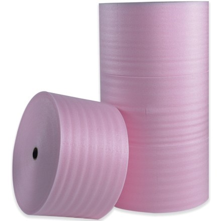 Anti-Static Shipping Foam Rolls, 1/4" Thick, 12" x 250', Non-Perforated