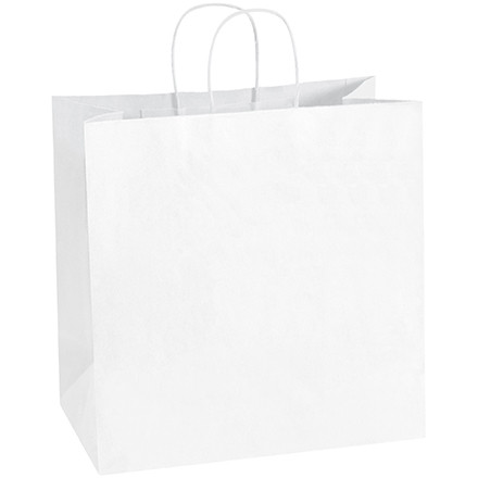 White Paper Shopping Bags, Star - 13 x 7 x 13"
