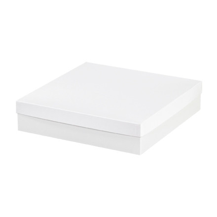 Chipboard Gift Boxes, Bottom, Deluxe, White, 14 x 14 x 3"