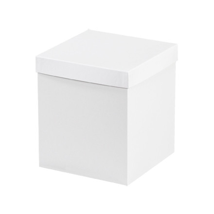 Chipboard Gift Boxes, Bottom, Deluxe, White, 8 x 8 x 9"