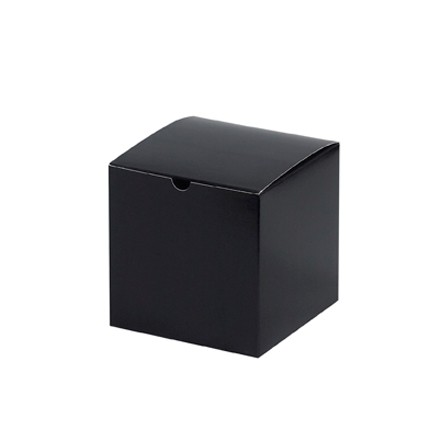 Chipboard Boxes, Gift, Gloss Black, 6 x 6 x 6"