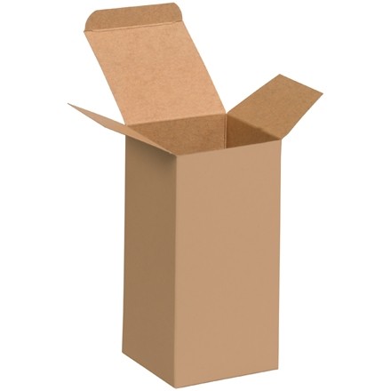 Chipboard Boxes, Folding Cartons, Reverse Tuck, 4 x 4 x 8", Kraft