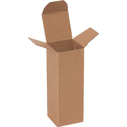Chipboard Boxes, Folding Cartons, Reverse Tuck, 1 1/2 x 1 1/2 x 4", Kraft