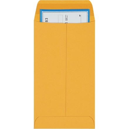 Gummed Envelopes, Kraft, 3 3/8 x 6"