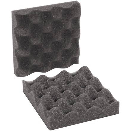 Charcoal Convoluted Foam Sets - 6 x 6 x 2" , 2 Sheets Per Set