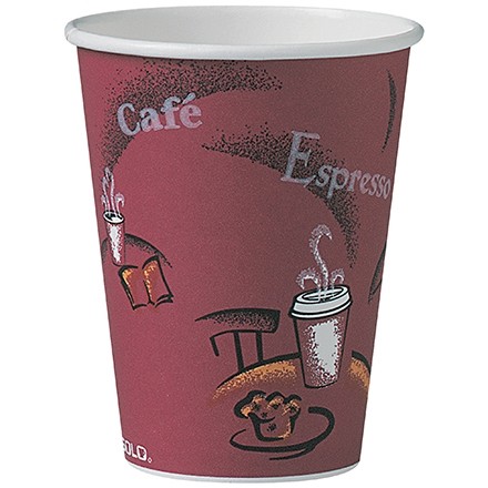 Solo® Paper Hot Cups, Bistro Design, 12 oz.