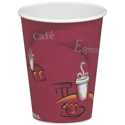Solo® Paper Hot Cups, Bistro Design, 8 oz.