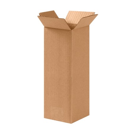 Corrugated Boxes, 4 x 4 x 10", Kraft